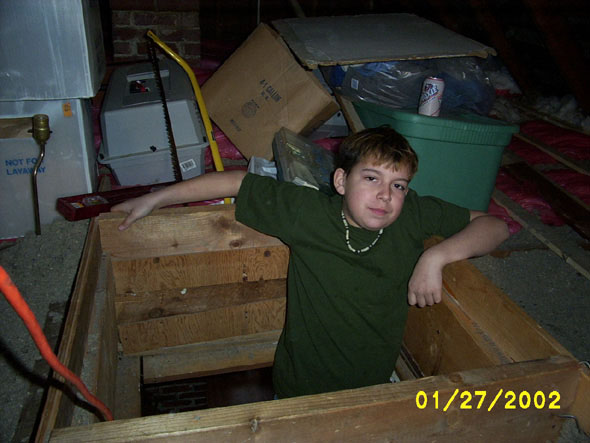 That's Dennis standing on the stepladder.