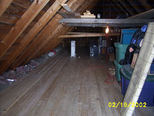 I've finished the east side, except for laying in the wide boards on the outside end.  I ran the lumber yard out of pine, so I used some spruce along the edges, under the eaves, where it won't be bearing any weight anyhow.