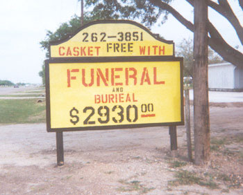 Free casket sign