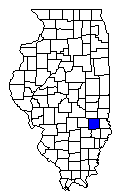 Map showing the location of Jasper County in Illinois.