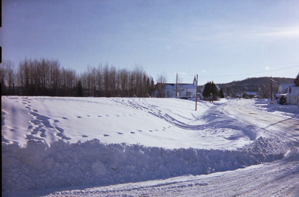 Taken from the driveway of the Wallagrass Elementary School, St. Joseph's Parish can be seen in the background.