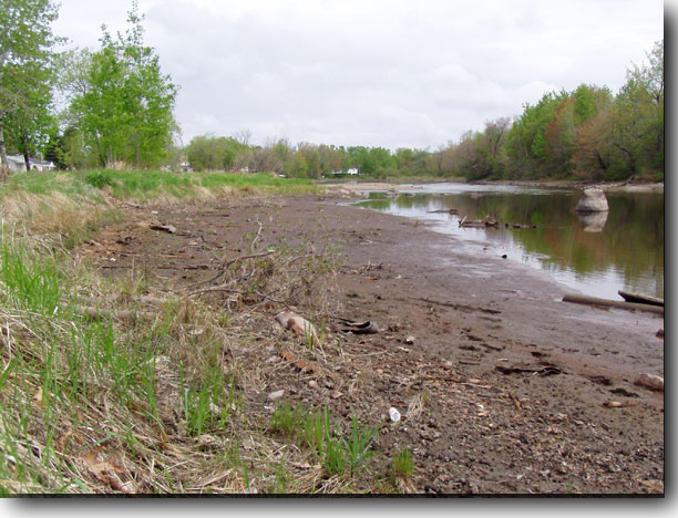 The eastern bank of the stream adjacent to Congress Street.