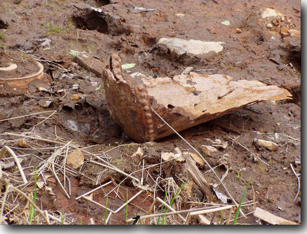 Iron and other metal debris.